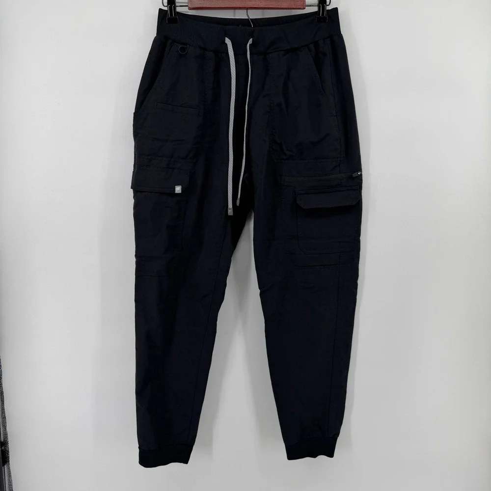 Fabletics Cargo Joggers Women M Black Multi-Pocket Utility Drawstring Athleisure